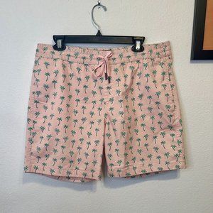 Bixby Nomad Mens Sz‎ 34 M Drawstring Casual Shorts Pink Palm Tree Preppy Beach